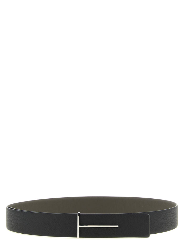 Tom Ford 100% calfskin leather (Bos Taurus) belt in black — view 2