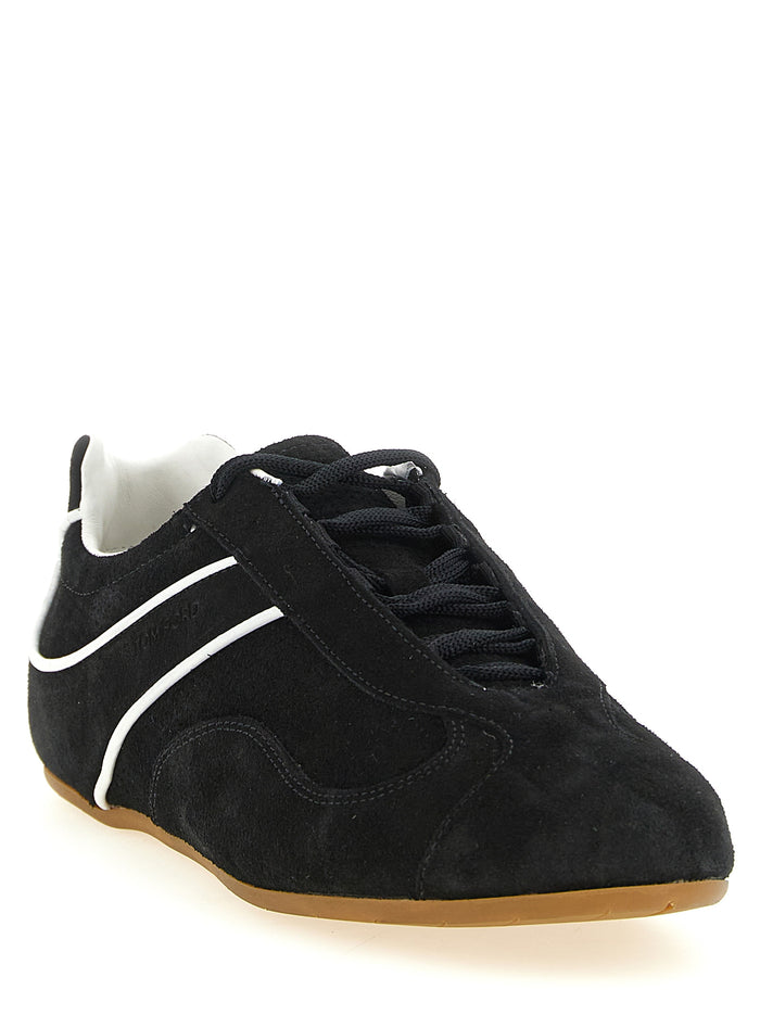 Tom Ford 97% calf leather sneaker in black — view 2