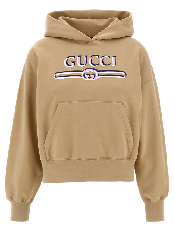Gucci 100% cotton hoodie in beige