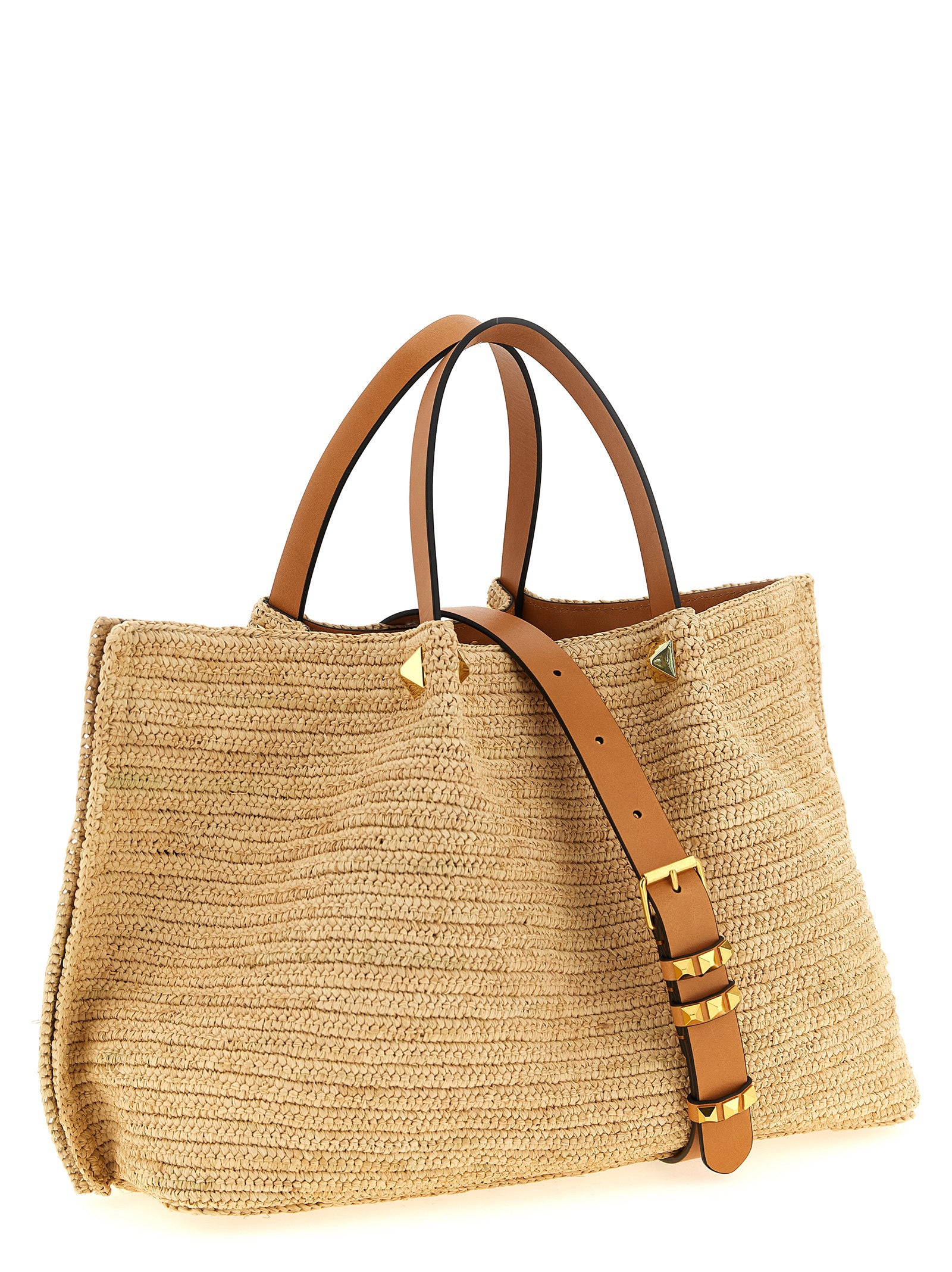 Beige Straw Tote Bag