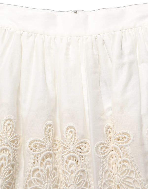 Dolce & Gabbana 90% Cotton mini skirt in white