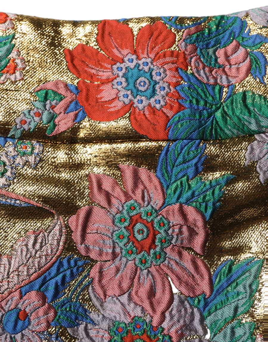 Dolce & Gabbana 75% Polyester 14% Silk 9% Polyester Film Fiber 2% Nylon skirt in gold