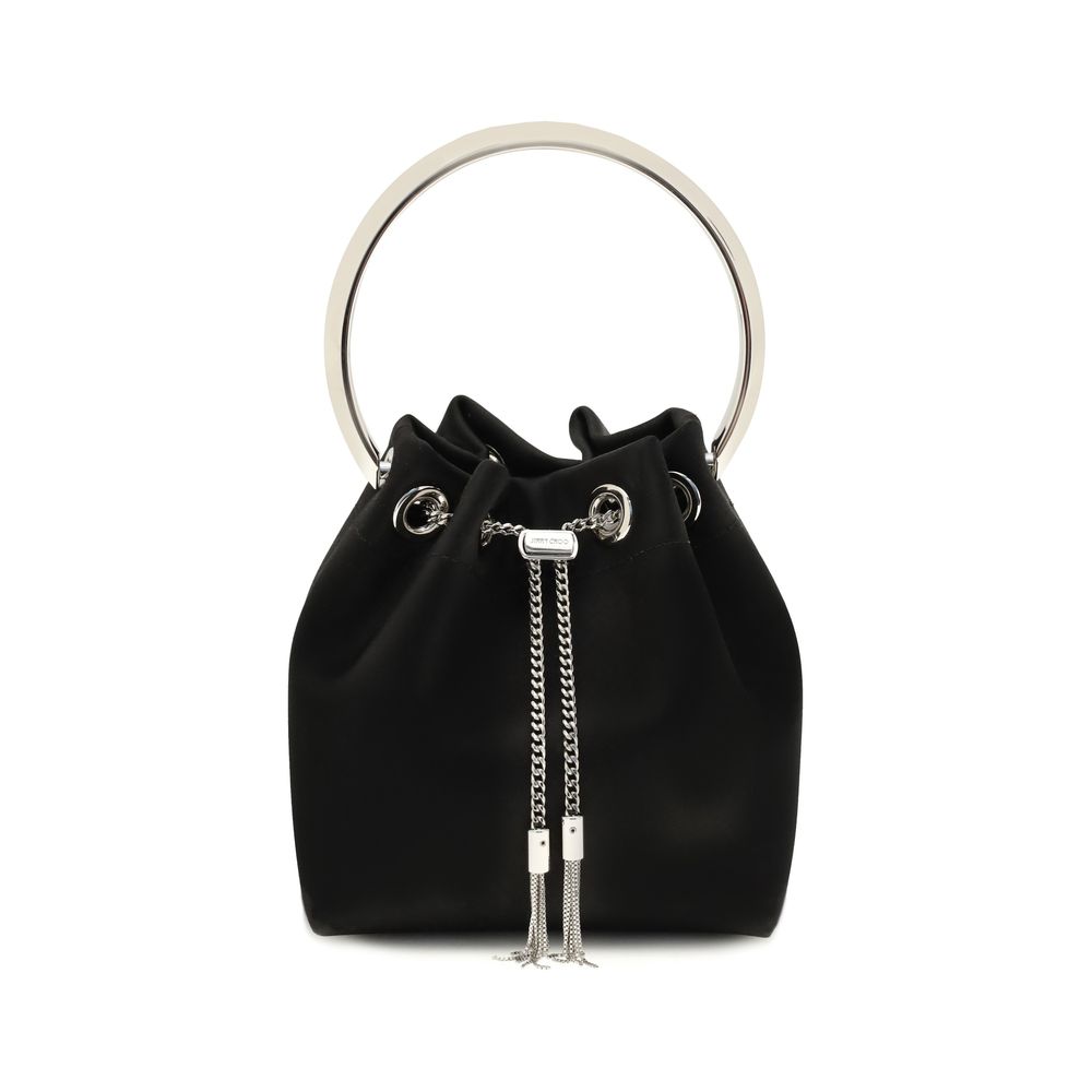 Jimmy Choo 80% Cotton bucket bag in black