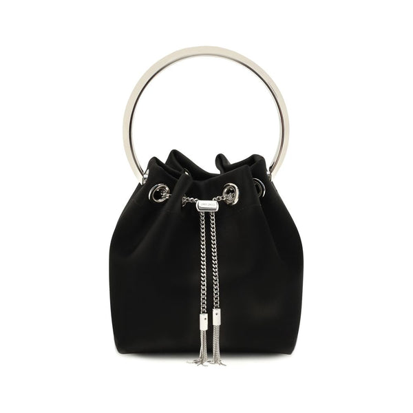 Jimmy Choo 80% Cotton bucket bag in black