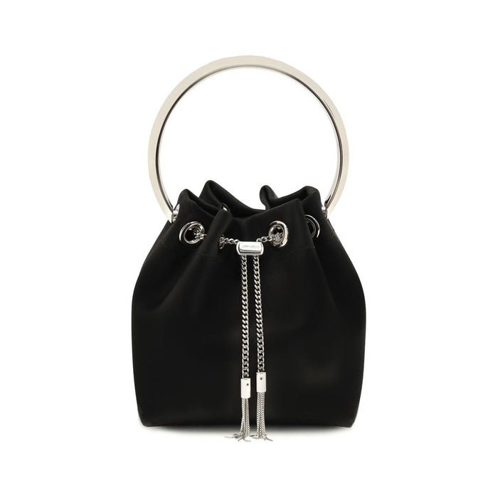 Jimmy Choo 80% Cotton bucket bag in black