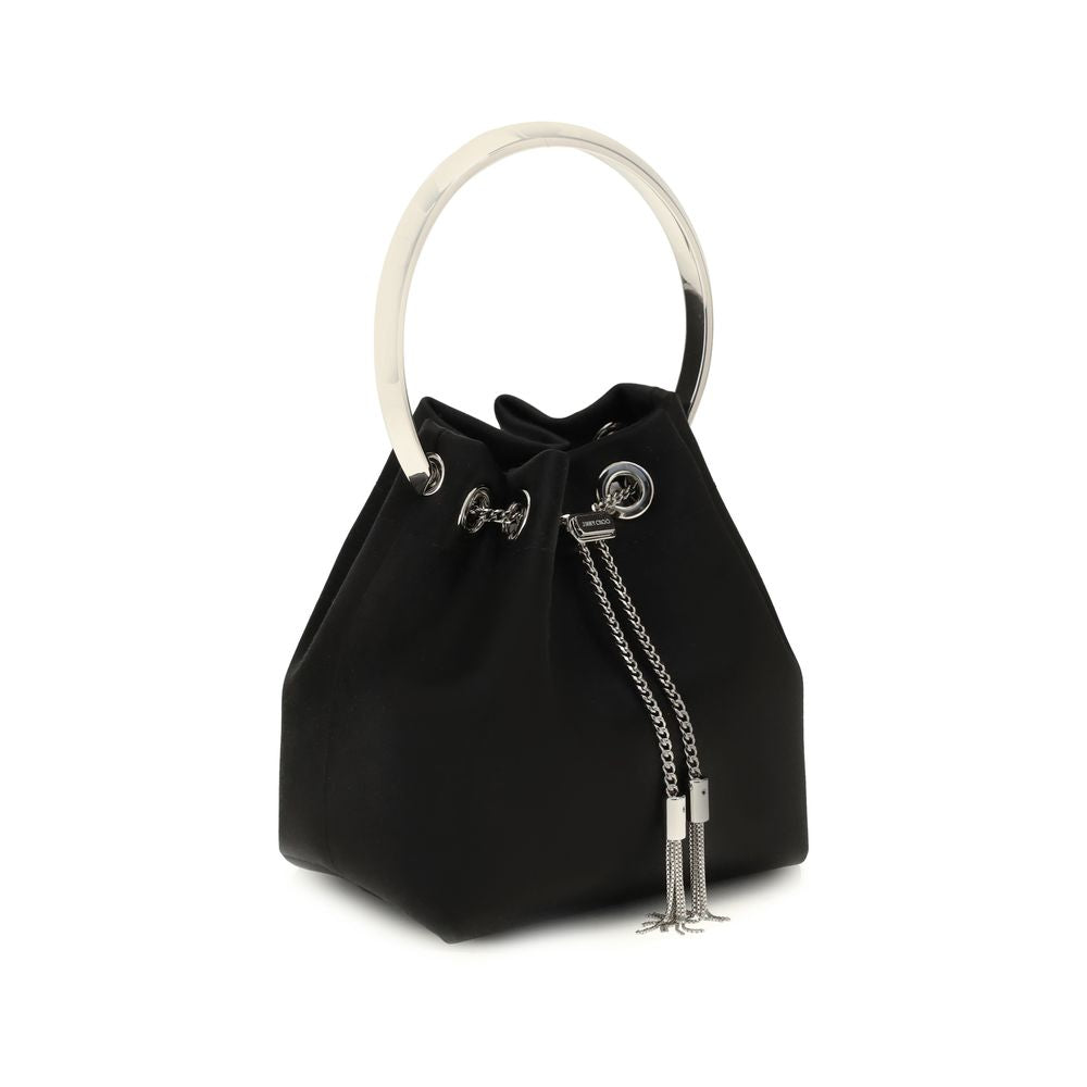 Jimmy Choo 80% Cotton bucket bag in black — view 2