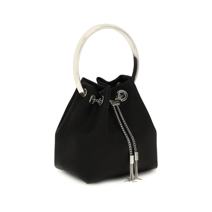 Jimmy Choo 80% Cotton bucket bag in black — view 2