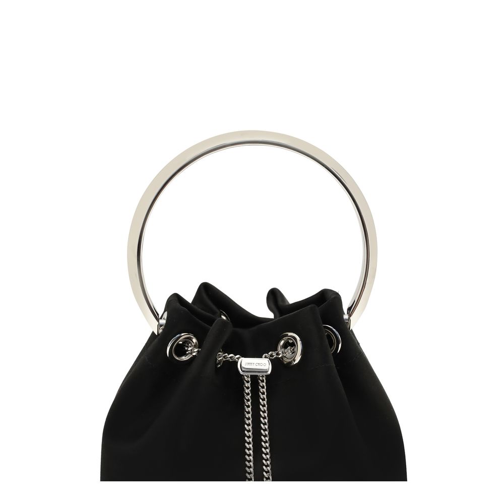 Jimmy Choo 80% Cotton bucket bag in black — view 4