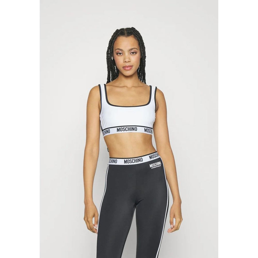 Moschino 78% Polyamide sports bra in white