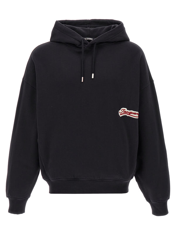 Jacquemus 100% cotton hoodie in black