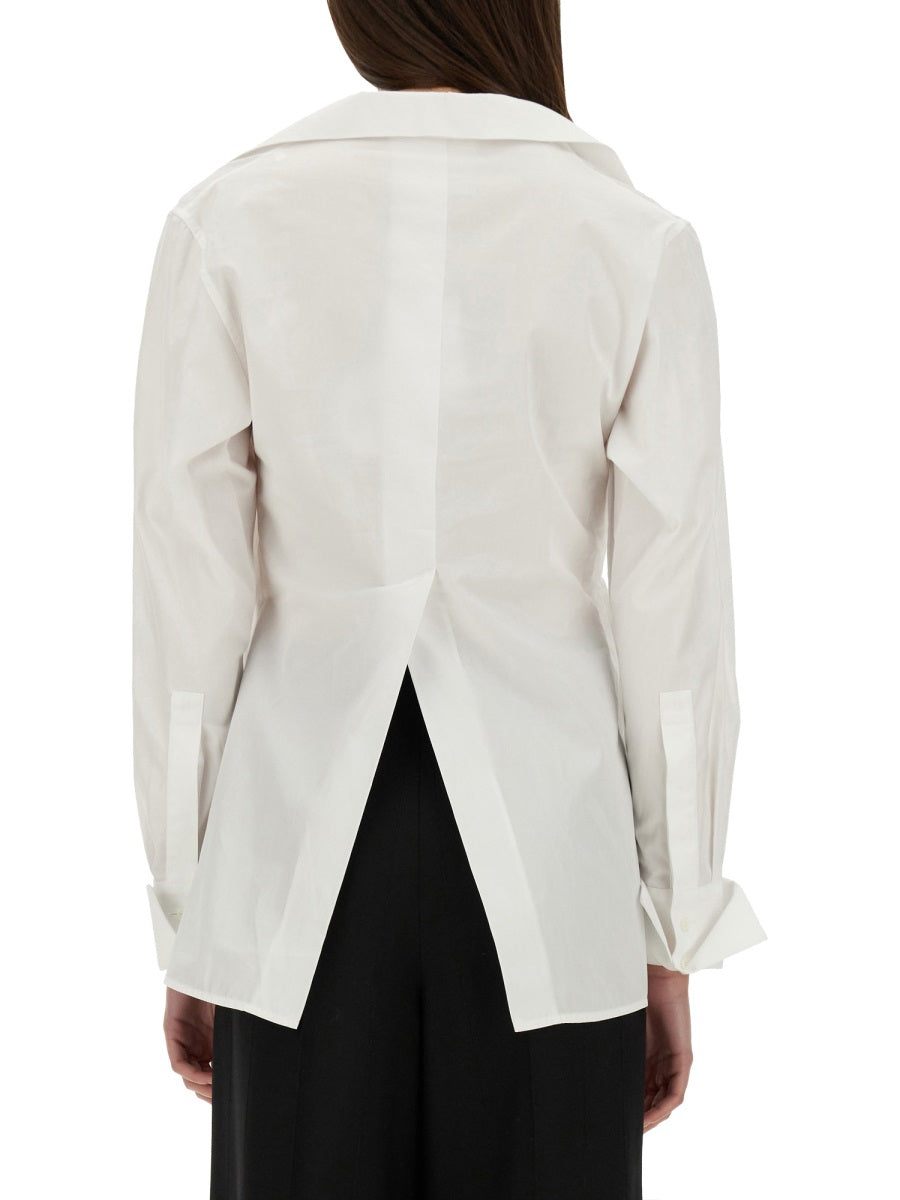 Wrap-Around Shirt White Cotton