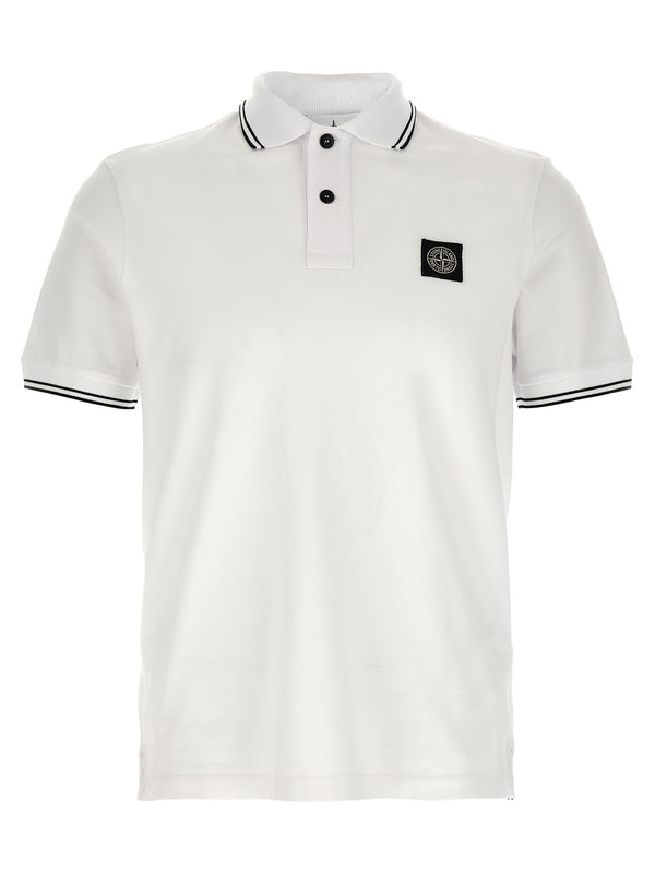 Stone Island 95% cotton polo shirt in white