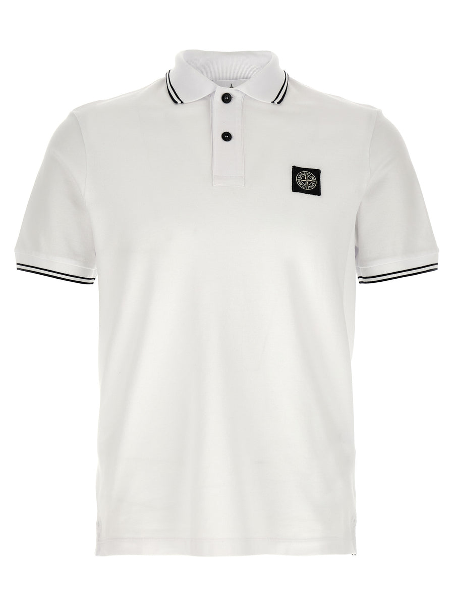 Stone Island 95% cotton polo shirt in white