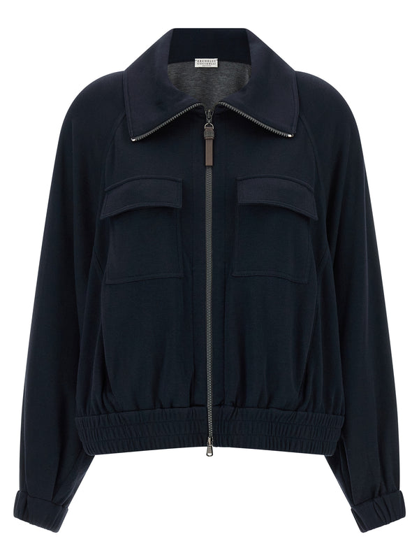Brunello Cucinelli 67% cotton jacket in navy