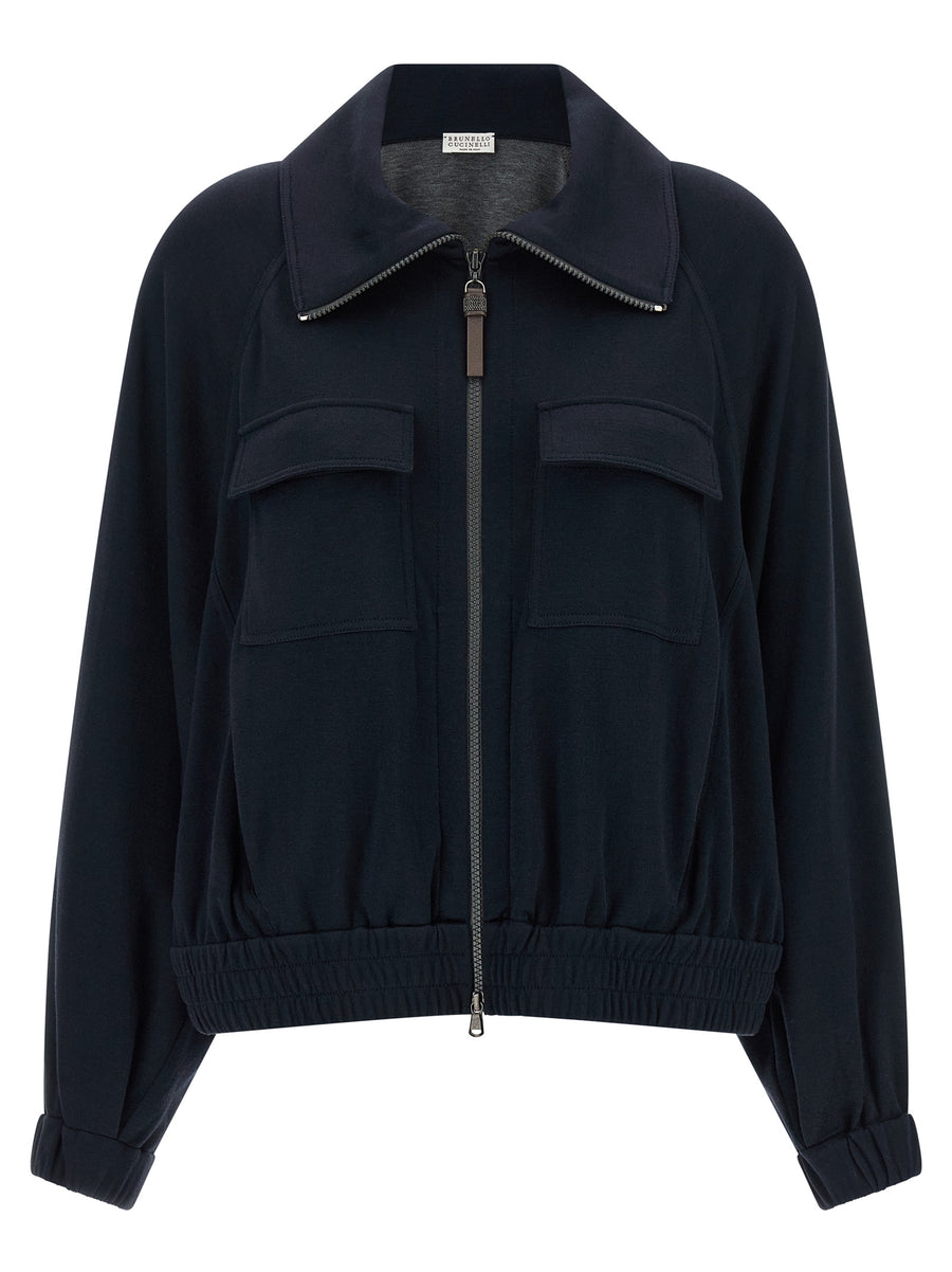 Brunello Cucinelli 67% cotton jacket in navy
