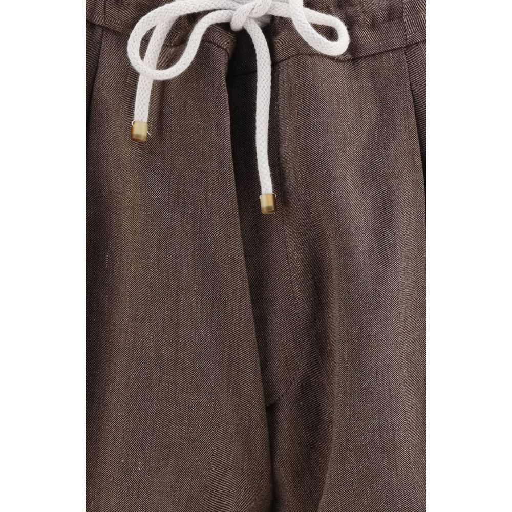 Brunello Cucinelli 60% Linen bermuda shorts in brown — view 3