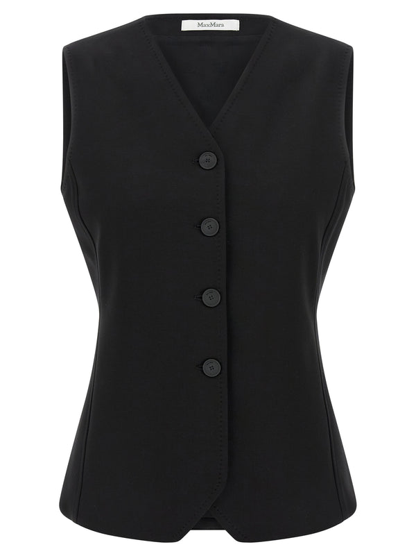Max Mara 84% viscose vest in black