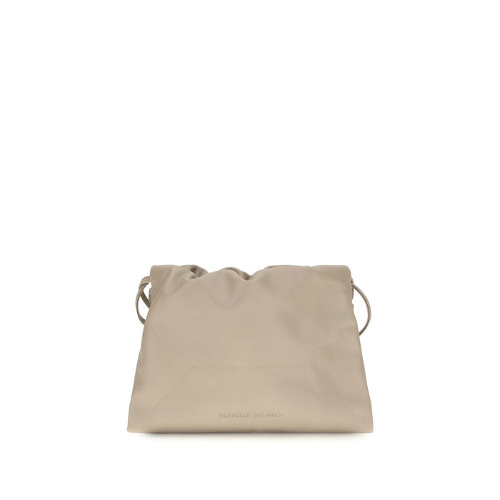 Beige Calf Leather Bos Taurus Shoulder Bag