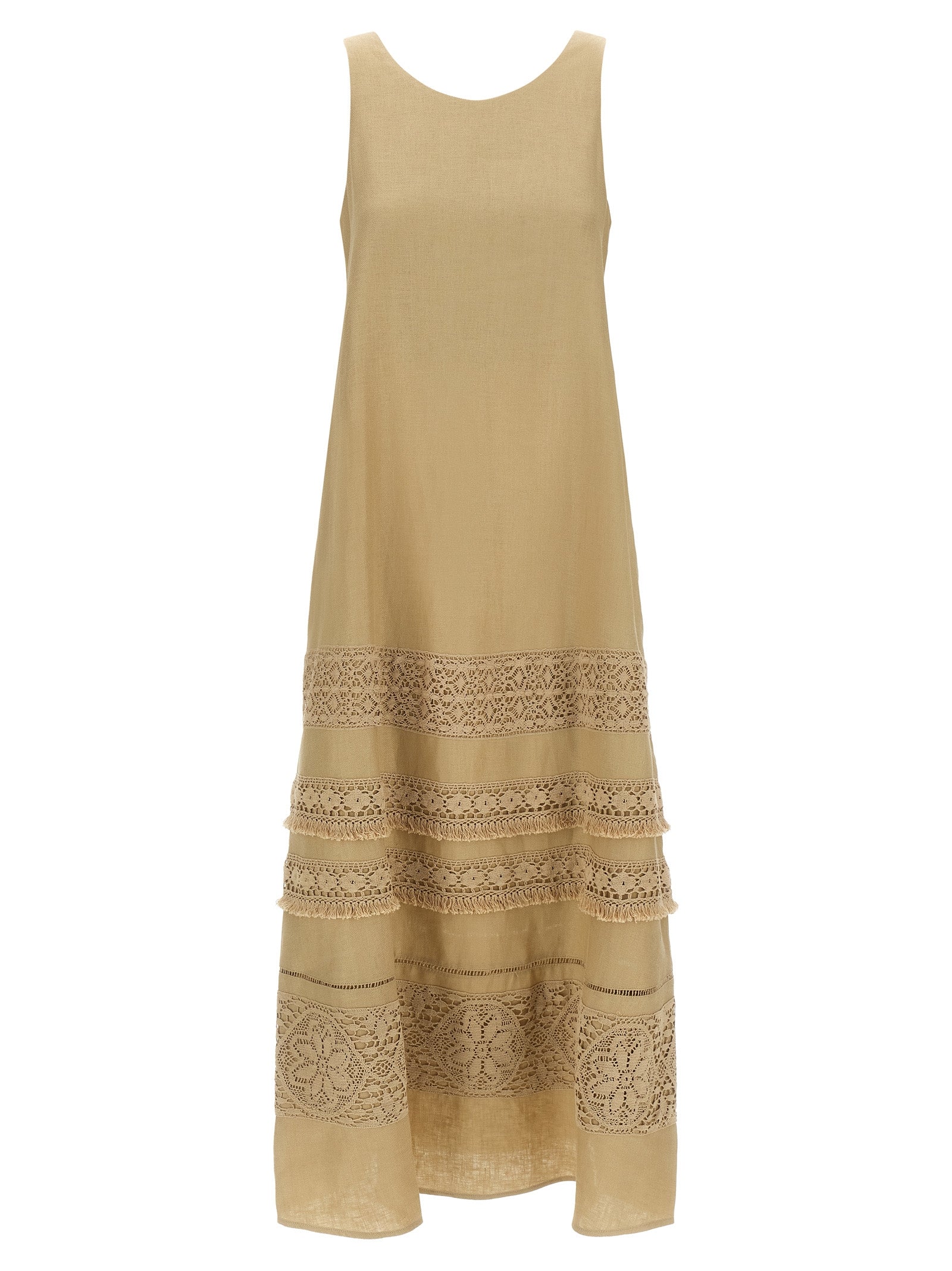 Max Mara 100% linen dress in beige