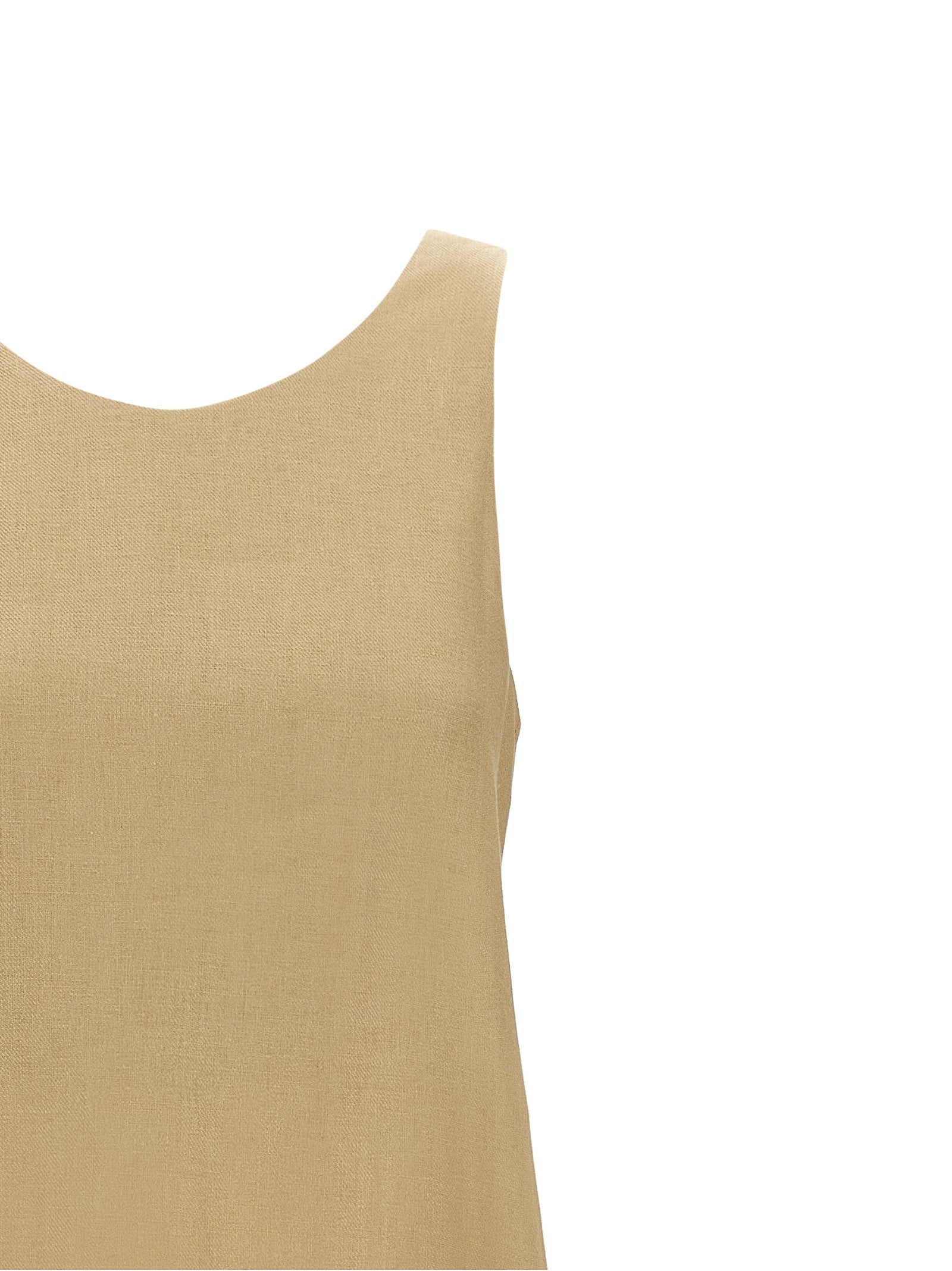 Max Mara 100% linen dress in beige — view 3