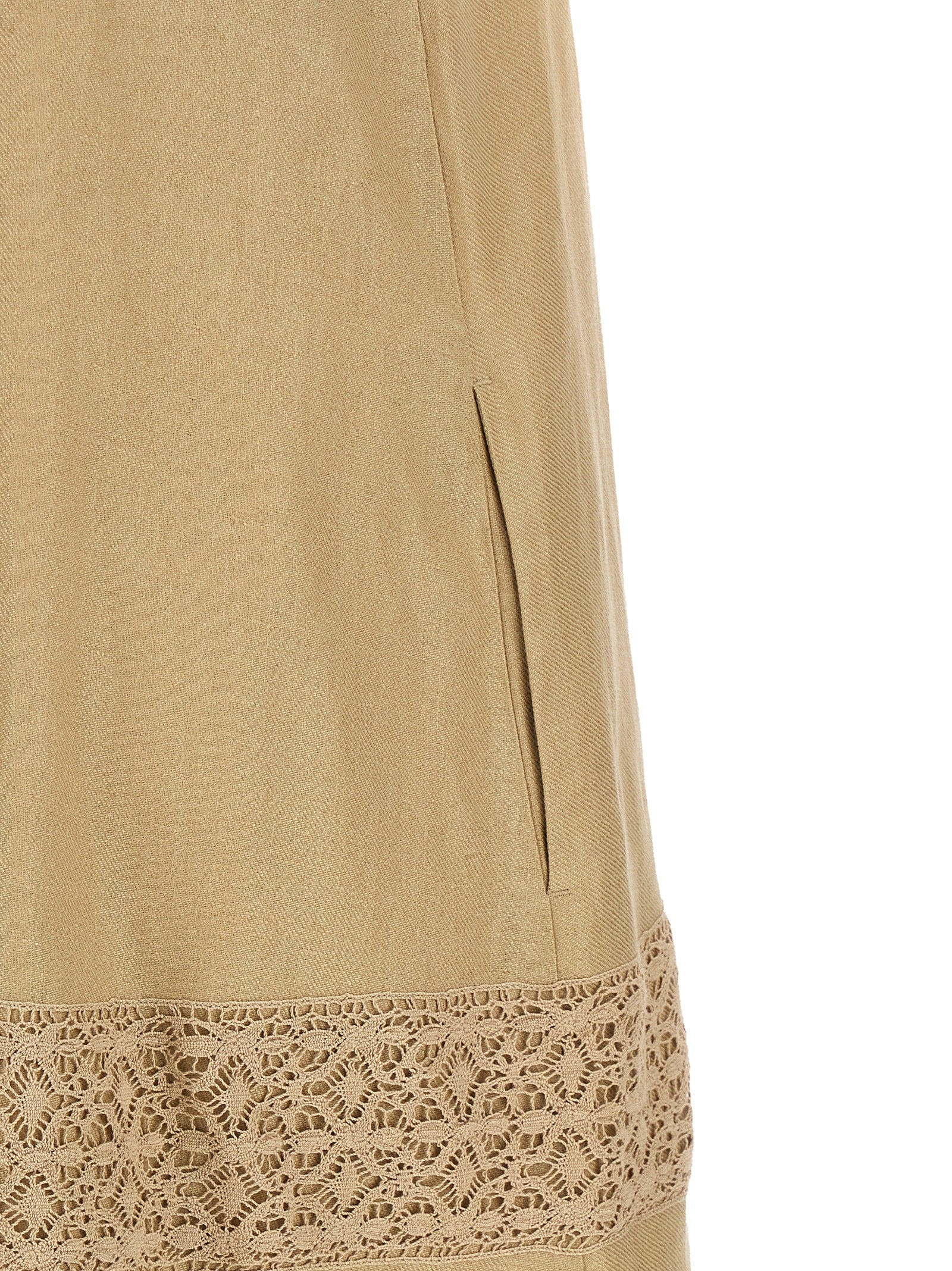 Max Mara 100% linen dress in beige — view 4