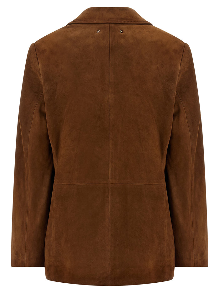 Golden Goose 100% sheep leather blazer in brown — view 2