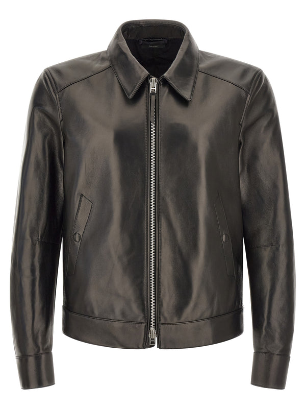 Tom Ford 100% lamb leather jacket in black