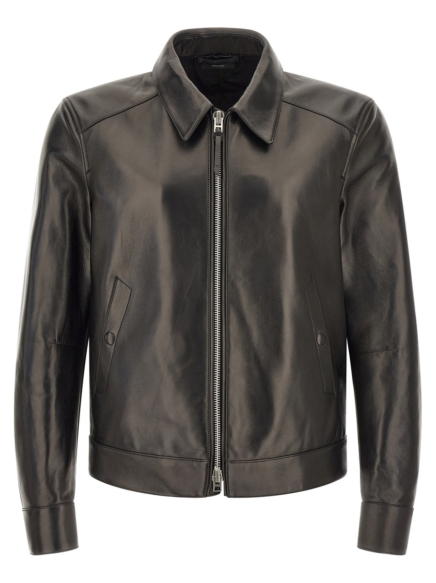 Tom Ford 100% lamb leather jacket in black