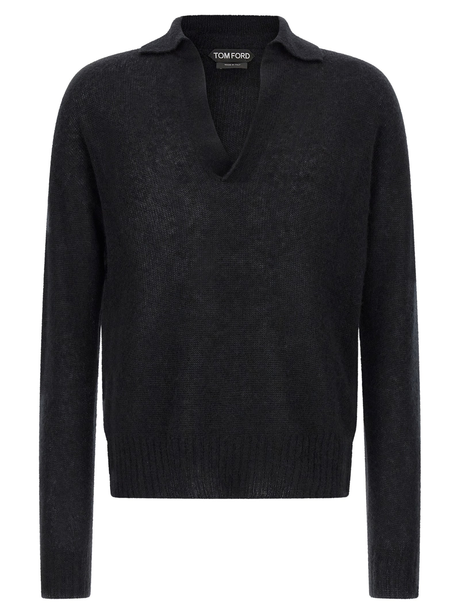 Tom Ford 74% cashmere polo sweater in black