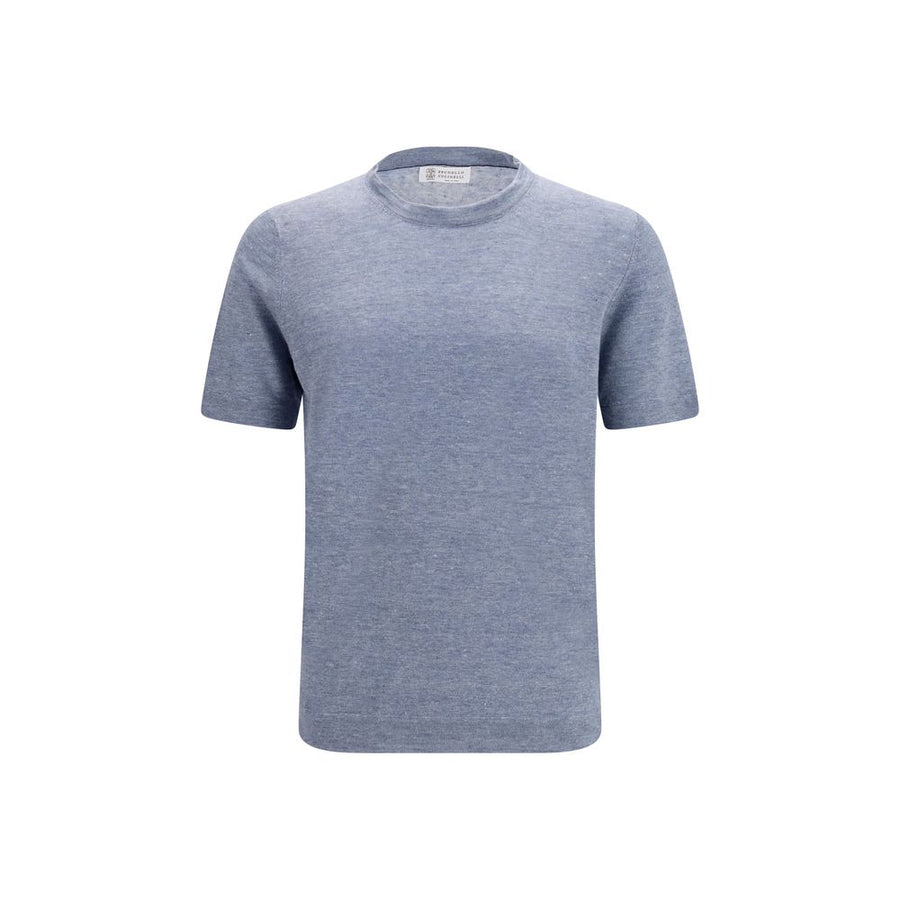 Brunello Cucinelli 77% Linen t-shirt in blue