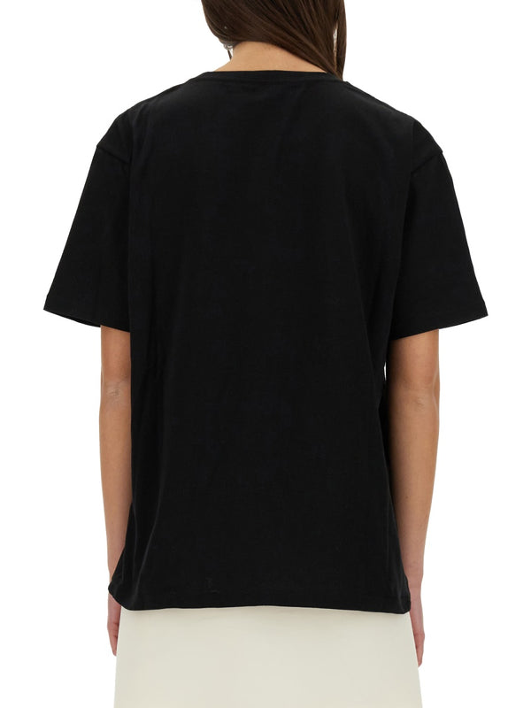 Chez Valentino Print T-Shirt Black Cotton T-shirts