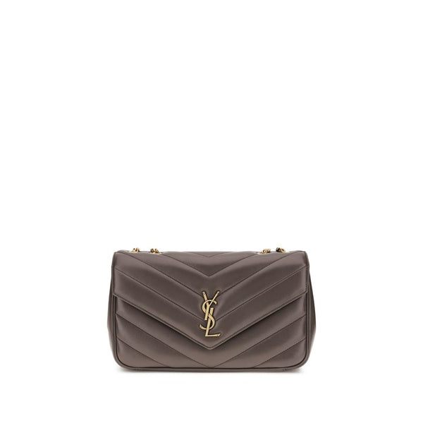 Saint Laurent 100% lamb leather shoulder bag in gray