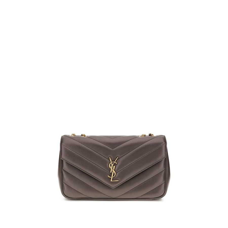 Saint Laurent 100% lamb leather shoulder bag in gray