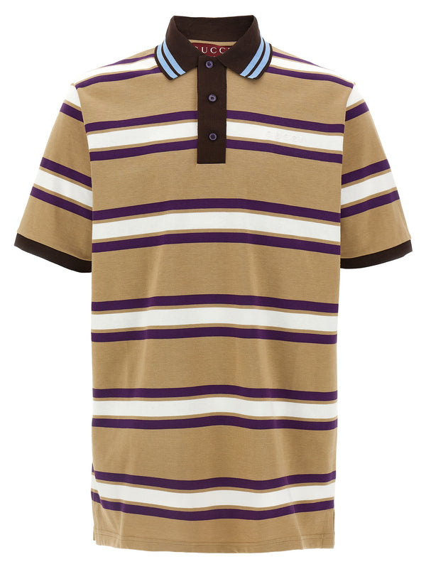 Gucci 100% cotton polo shirt in beige