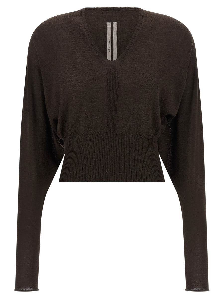 Rick Owens 100% virgin wool shirt in brown