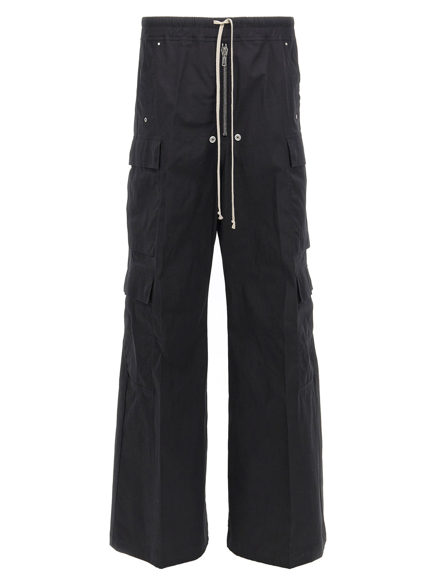 Rick Owens 97% cotton cargo pants in black