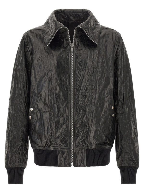 Rick Owens 100% lamb leather jacket in black