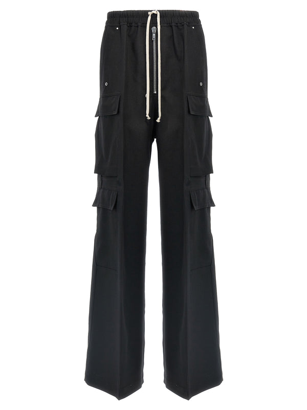 Rick Owens 100% wool cargo pants in black