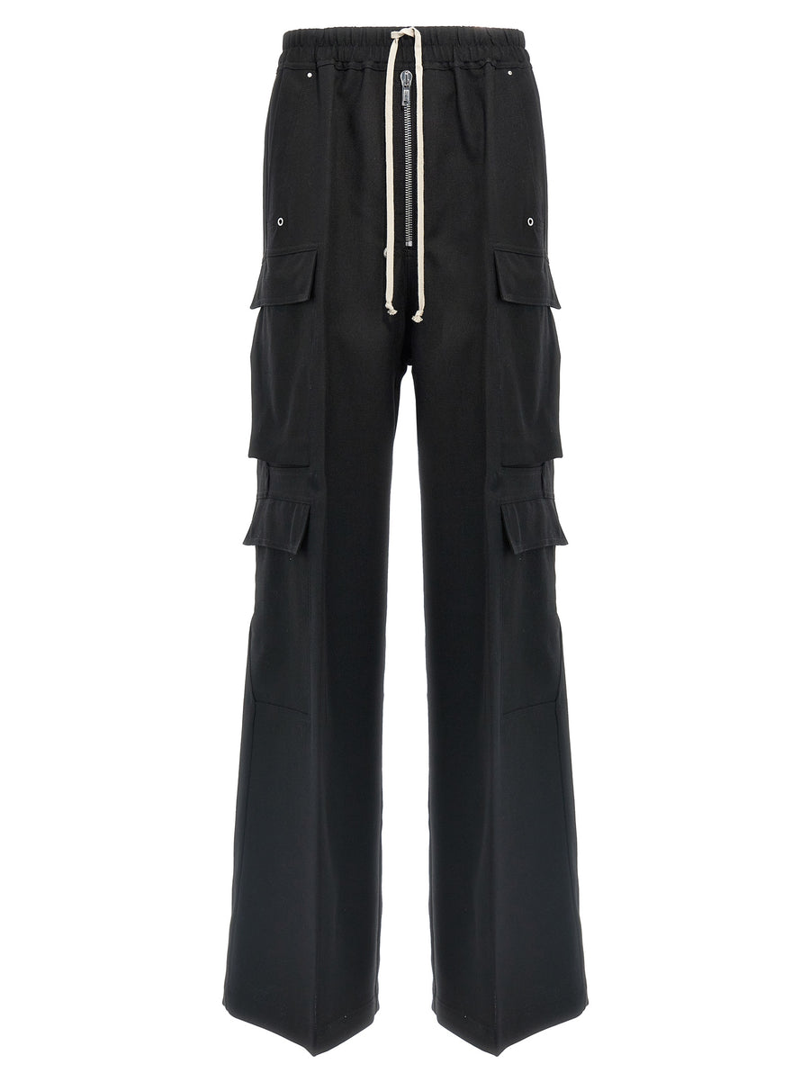 Rick Owens 100% wool cargo pants in black