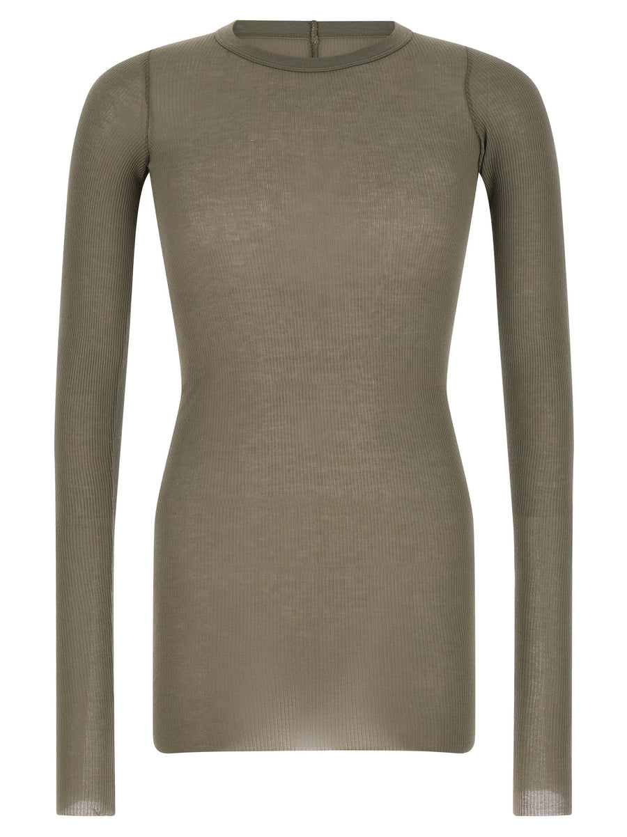 Rick Owens Viscose and stretch silk blend t-shirt in gray