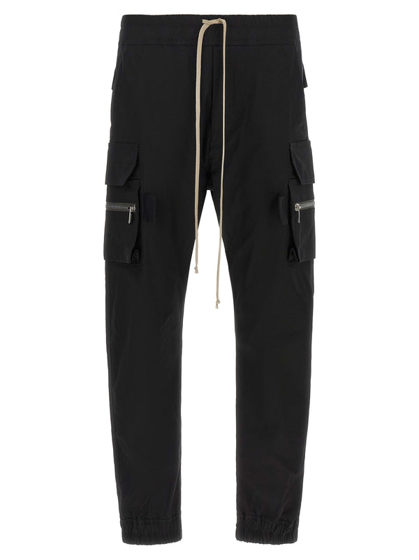 Rick Owens Organic cotton poplin cargo pants in black