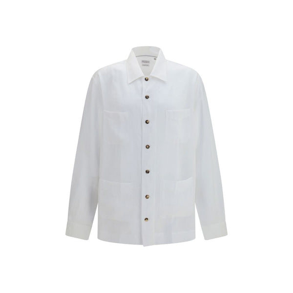 Brunello Cucinelli 100% Linen shirt in white