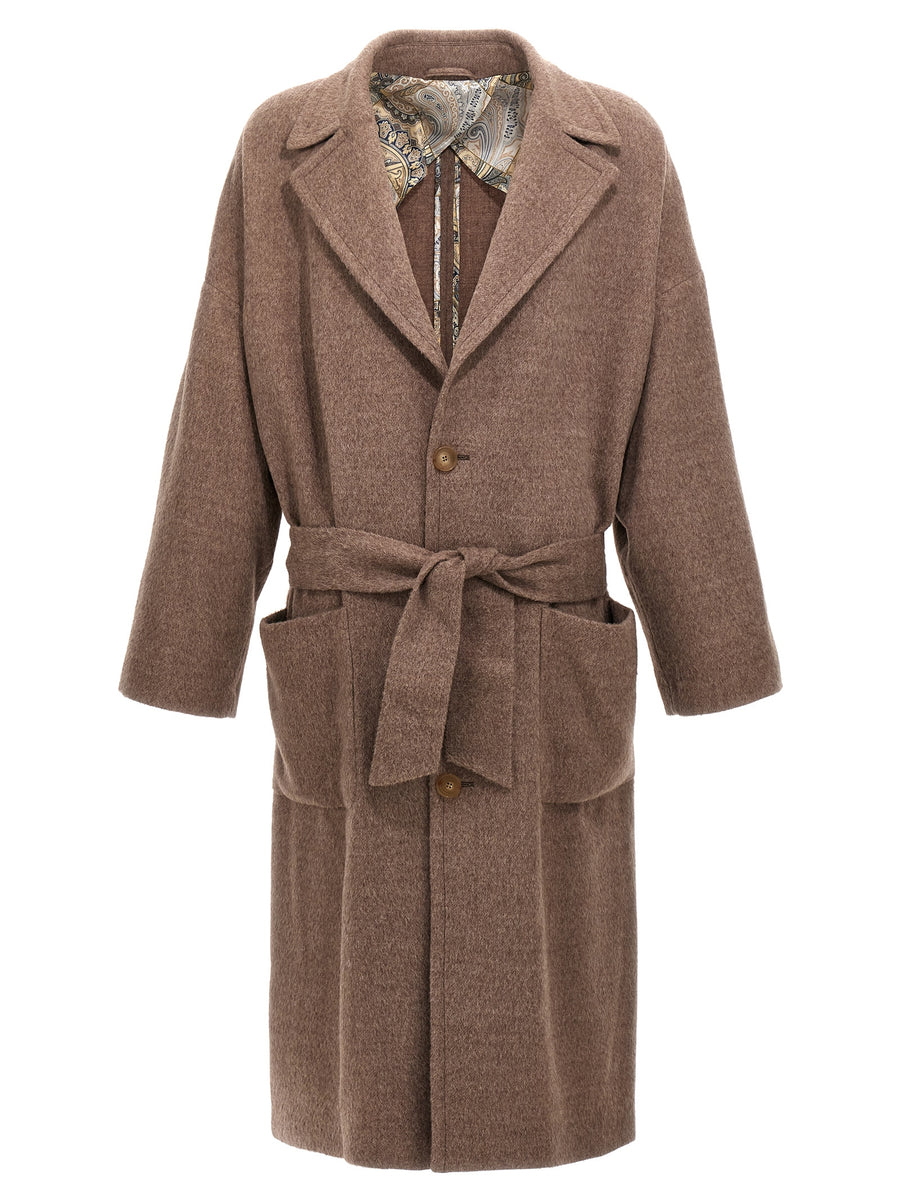 Etro 100% wool coat in beige