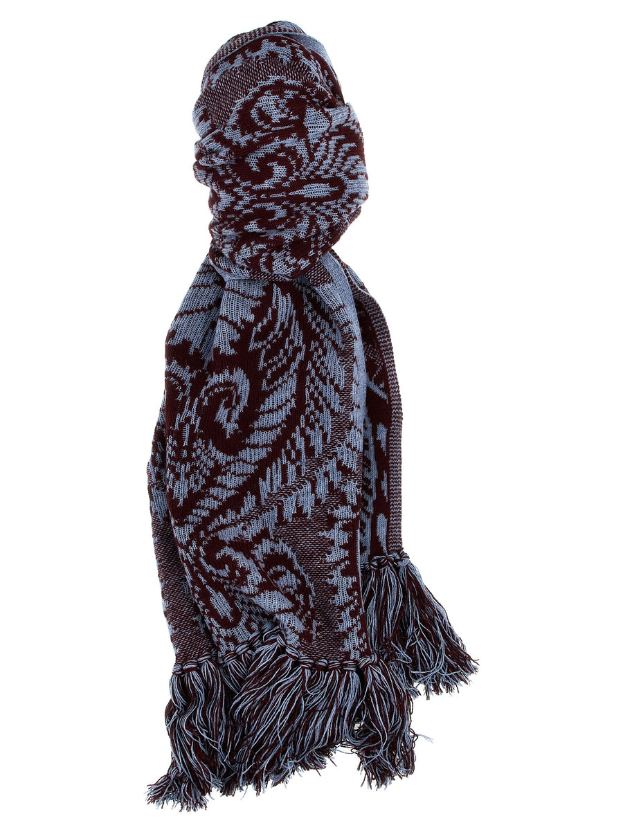 Etro 100% wool scarf in burgundy