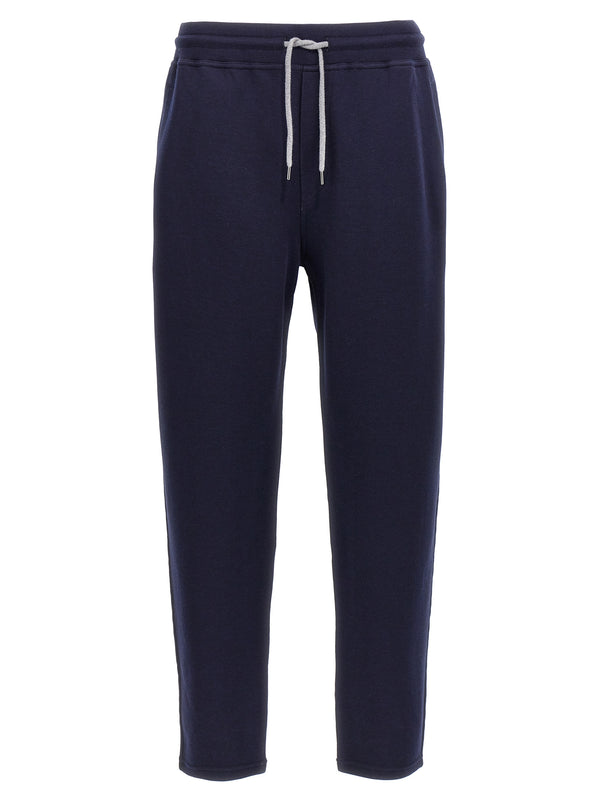 Brunello Cucinelli 65% cotton joggers in navy