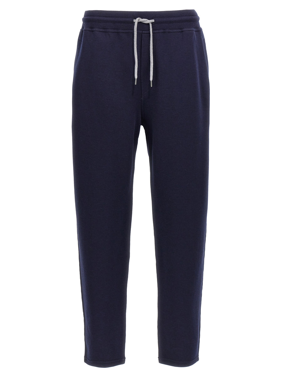 Brunello Cucinelli 65% cotton joggers in navy