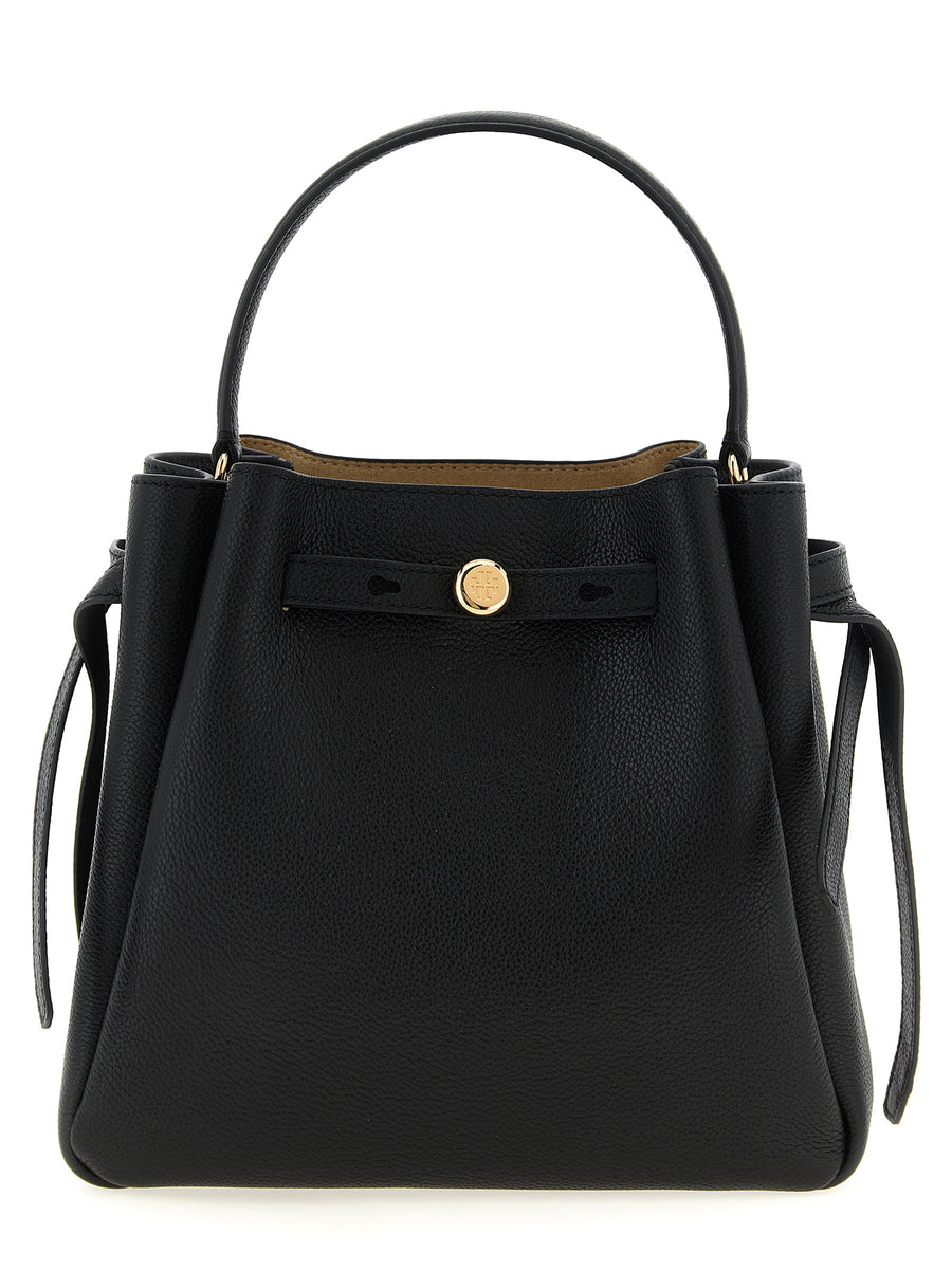 Tory Burch 100% cow leather bucket bag in black