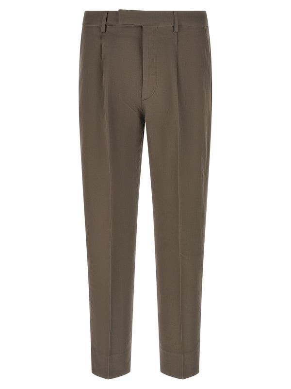 Zegna 74% Cotton trousers in brown