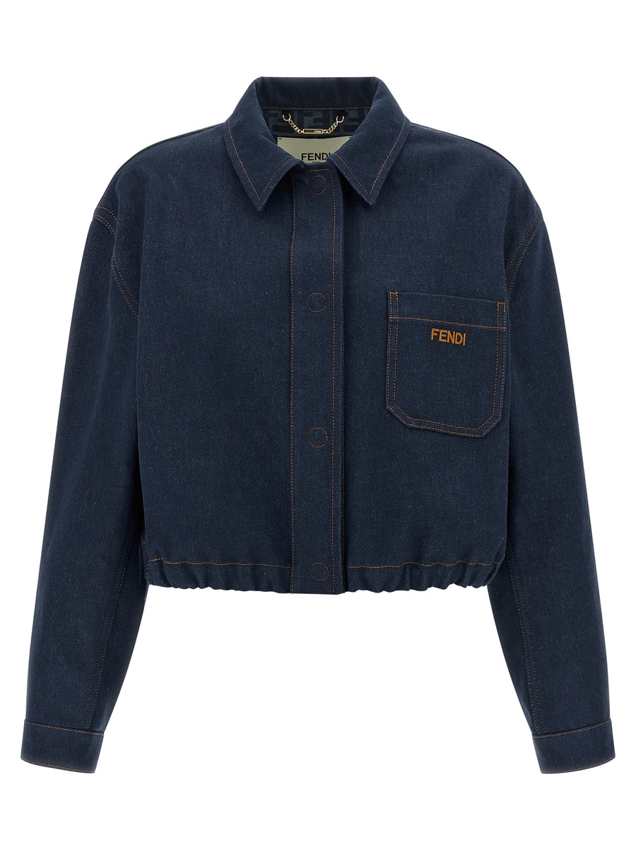 Fendi 100% cotton jacket in navy