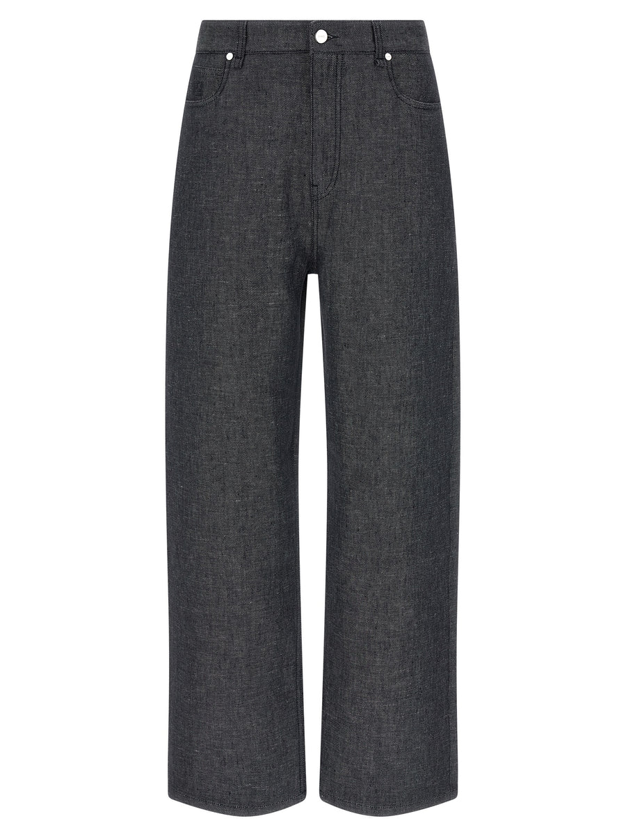Fendi 55% Linen jeans in gray